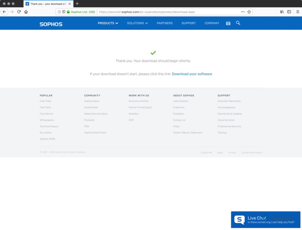 Cuenta de Sophos - Descarga del firmware/actualización de Sophos Firewall
