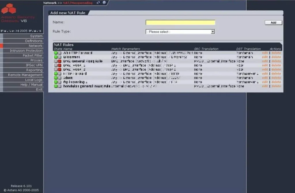 Astaro Security Gateway v6 NAT Rules