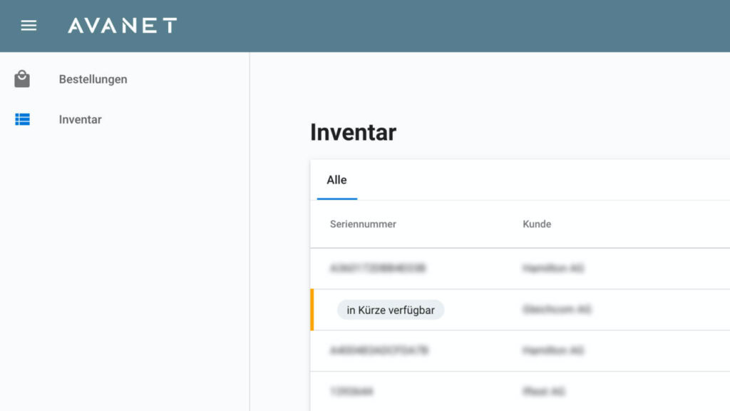 Neuer Menüpunkt: Inventar