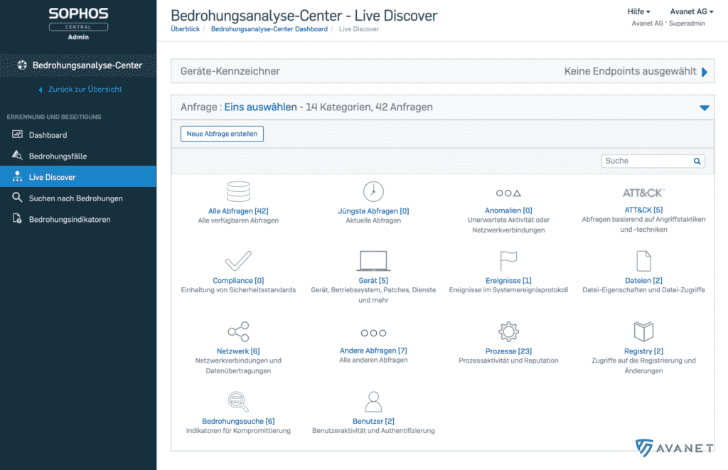 Threat Analysis Center - Live Discover Categories