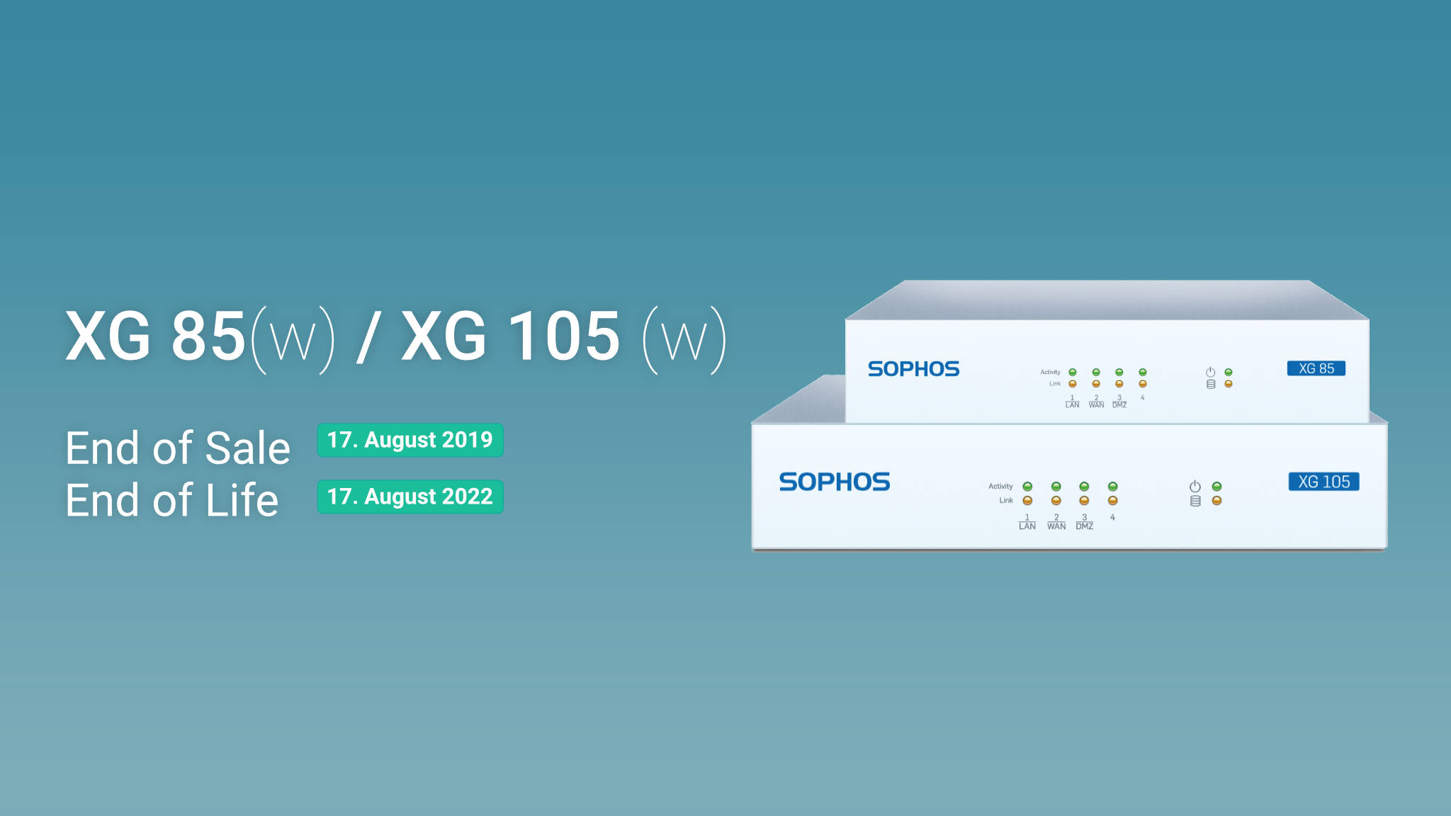 End of Sale - Sophos XG 85(w) and XG 105(w)