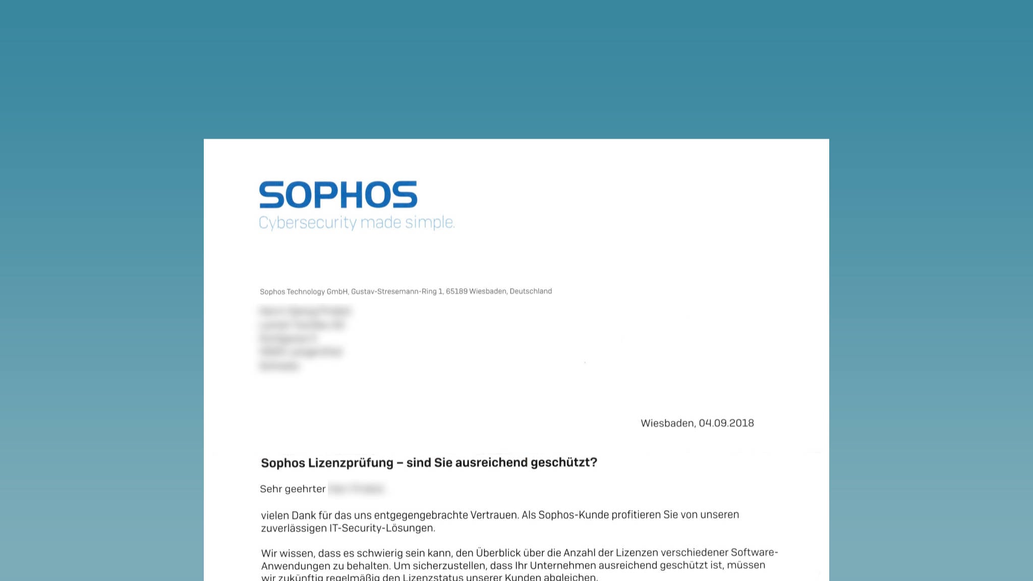 Sophos Central license check