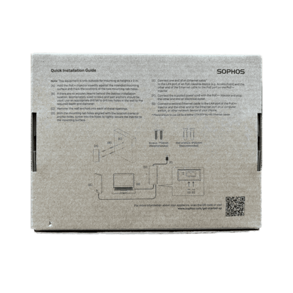 Sophos 2.5Gbit PoE++ Injector 60w - Box Back