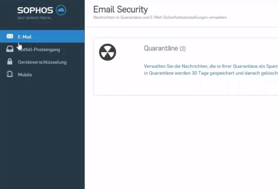 Sophos Central Email Quarantaine