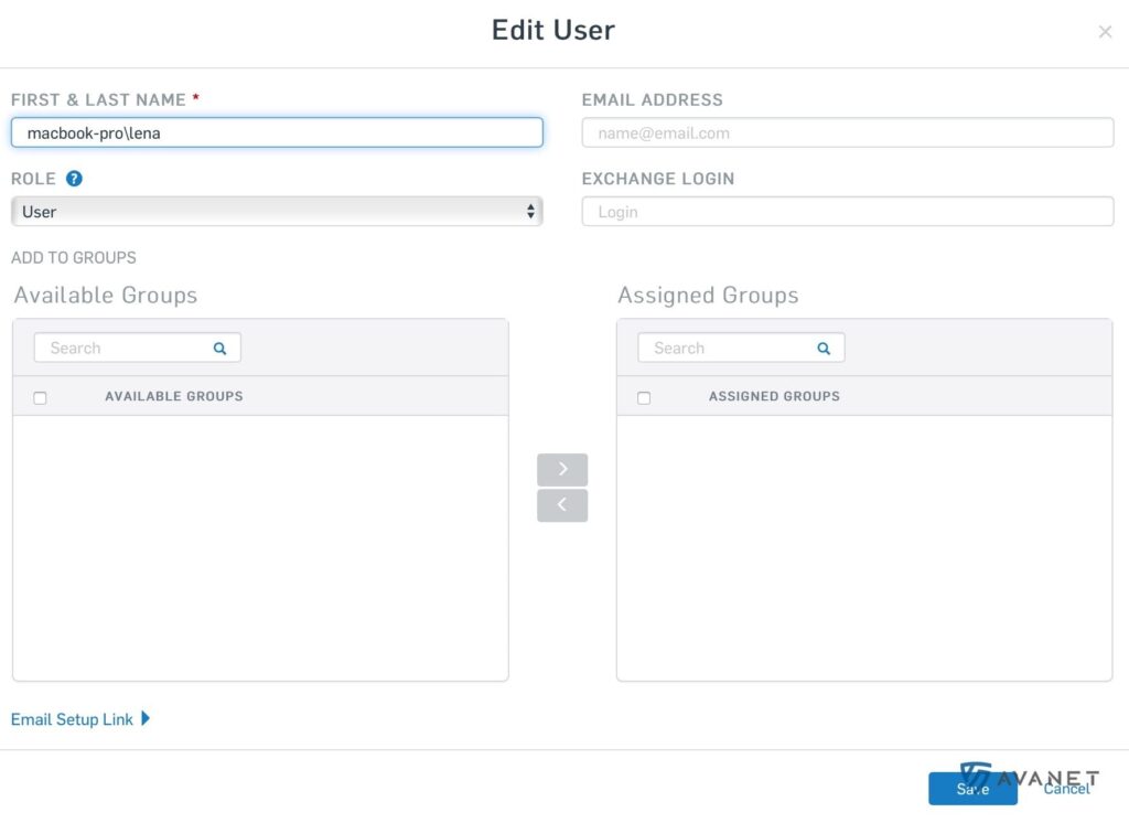 Rename Sophos Central user