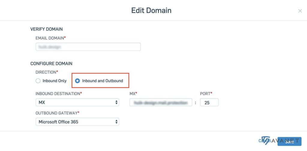 Email Encryption Domain Settings