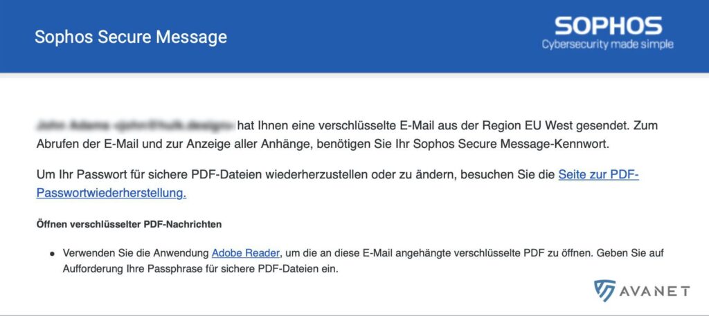 Email Encryption Benachrichtigung