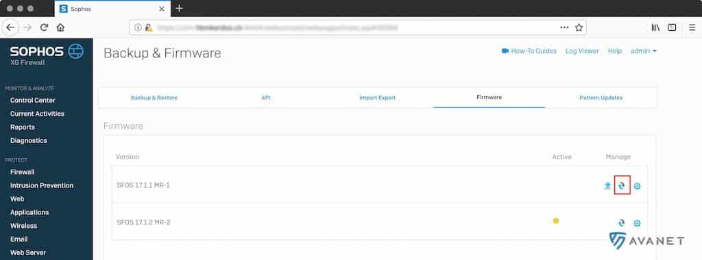 Sophos Firewall - Arranque desde una partición con un firmware antiguo
