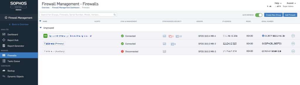 Central Firewall Manager - HA Cluster view improvements