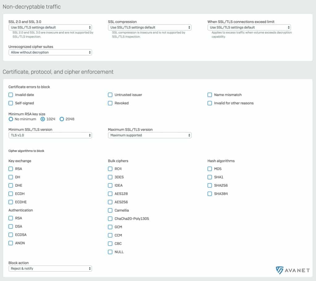 Sophos SFOS v18 Decryption Profiles