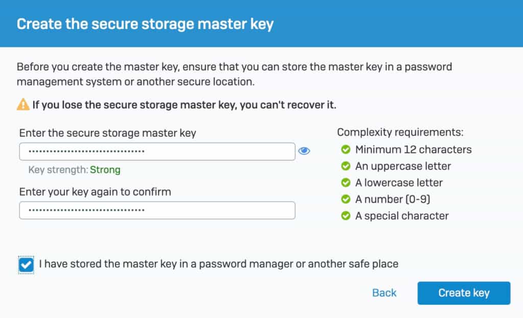 Sophos Firewall - Create the secure storage master key