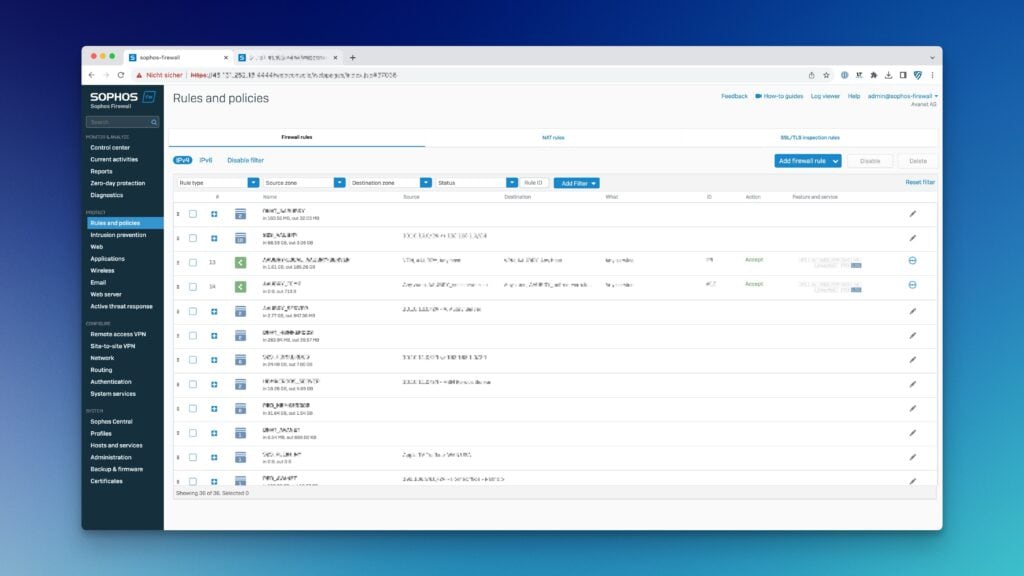 Sophos Firewall v20 1920p optimisé pour les écrans larges