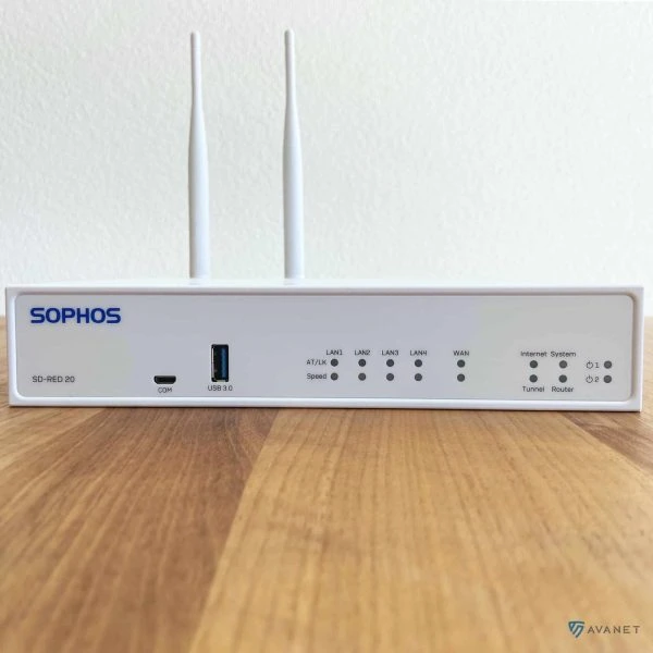 Dispositivo Sophos SD-RED 20 - Parte anteriore con modulo Wifi