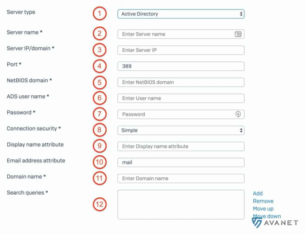 Sophos Authentication Server Configuration