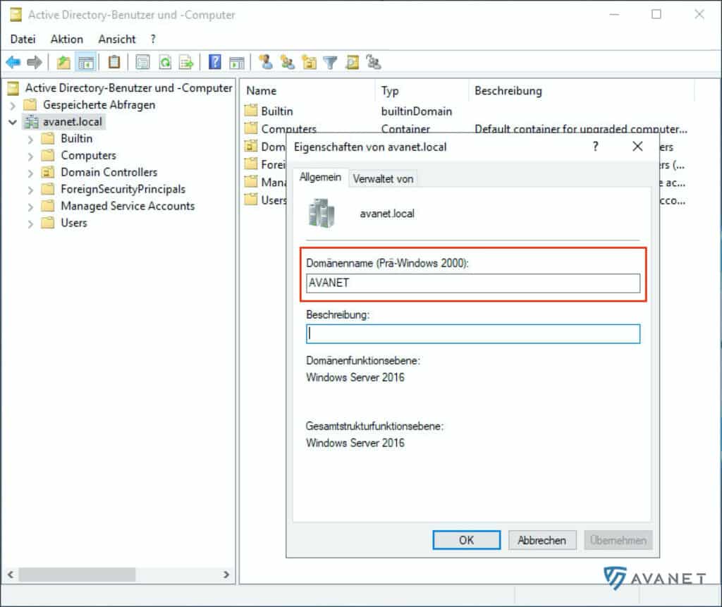 Find out NetBIOS name on Active Directory