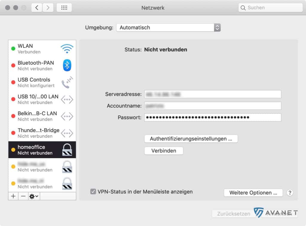 macOS IPsec VPN mit Boardmitteln