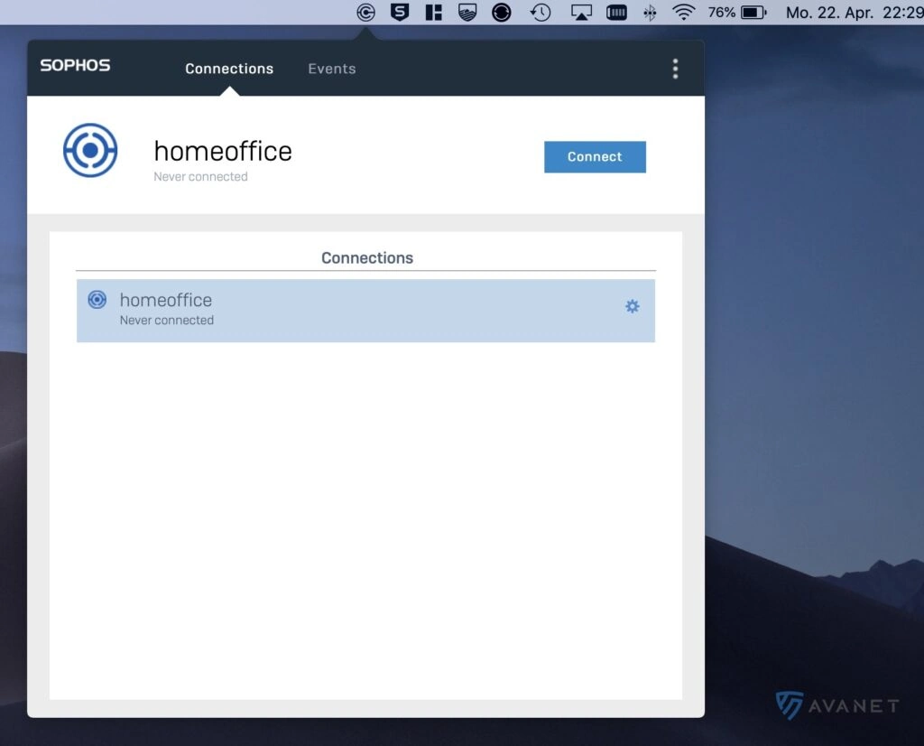 Sophos Connect Client - macOS GUI
