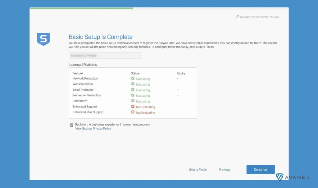 Sophos Firewall Wizard - Licences