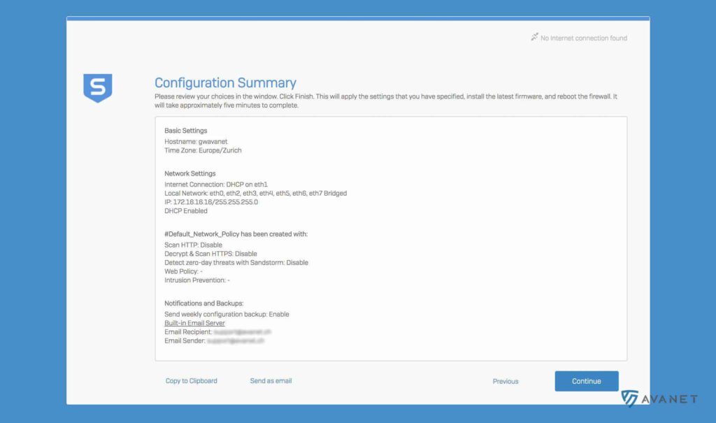 Asistente de Sophos Firewall - Resumen