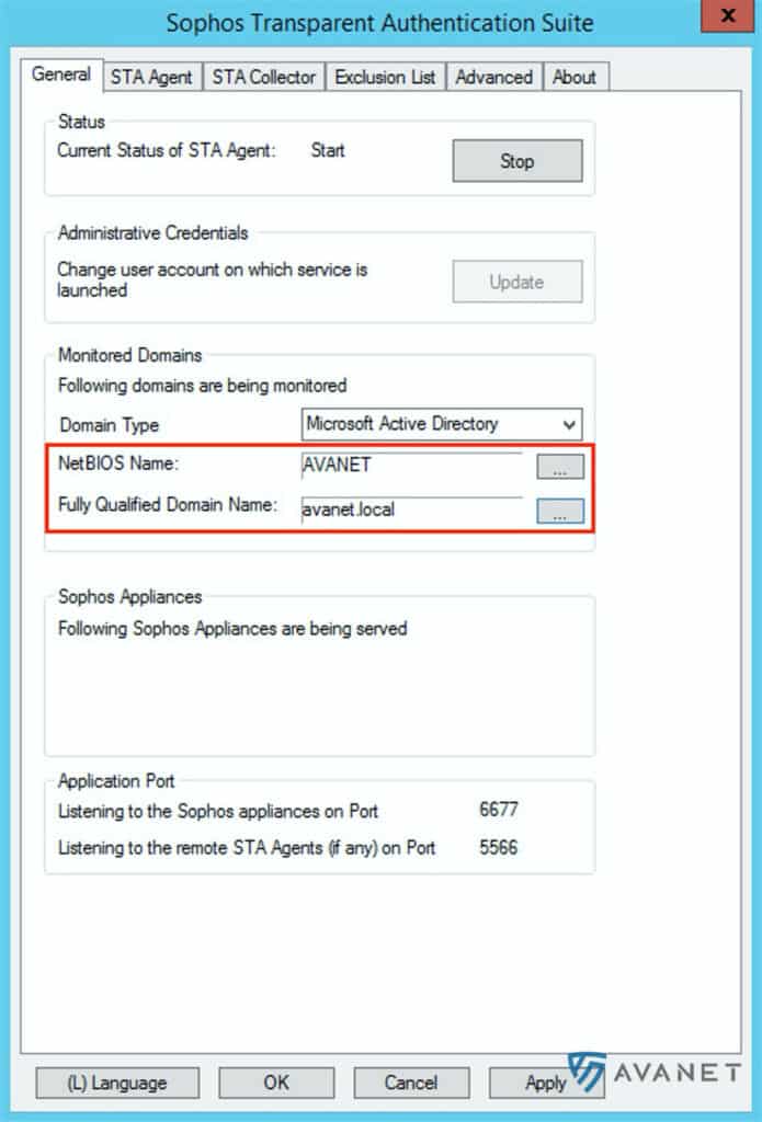 General STAS settings