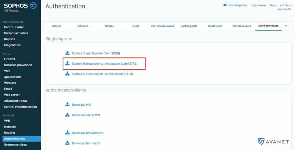 Download Sophos Transparent Authentication Suite