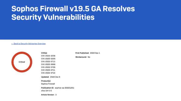 Sophos Banner Vulnerability CVE-2022-3236