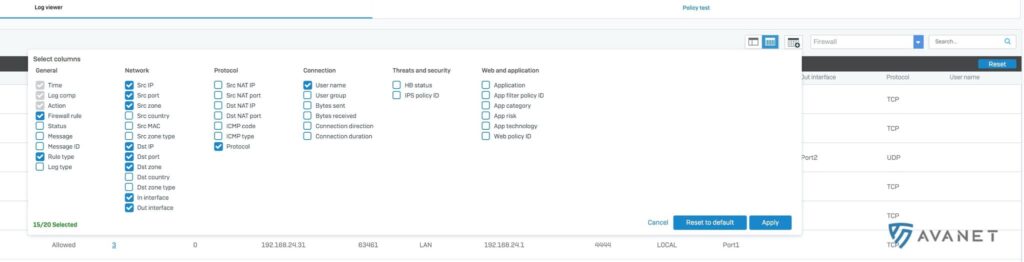 Sophos Firewall SFOS v17.5 - log viewer