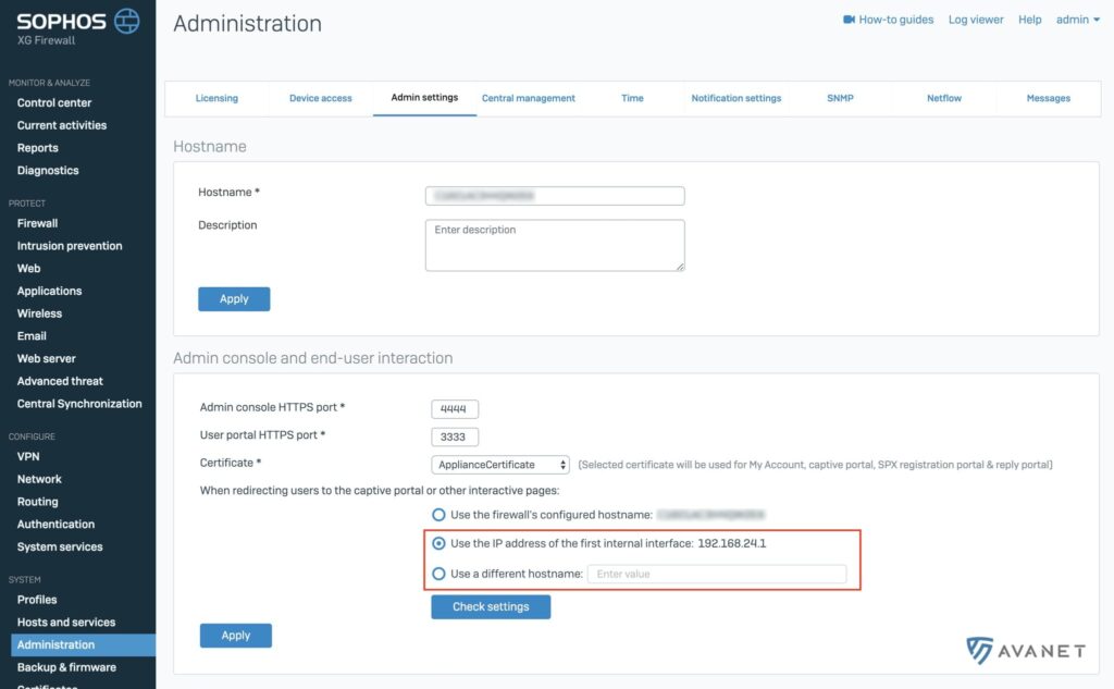 Sophos 17.5 Administration erneuerungen