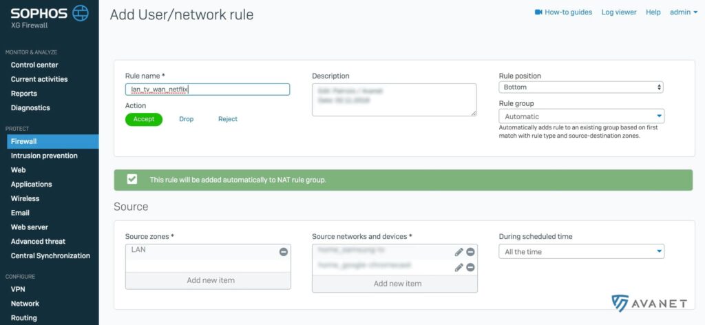 Sophos XG v17.5 - automatic group assignment