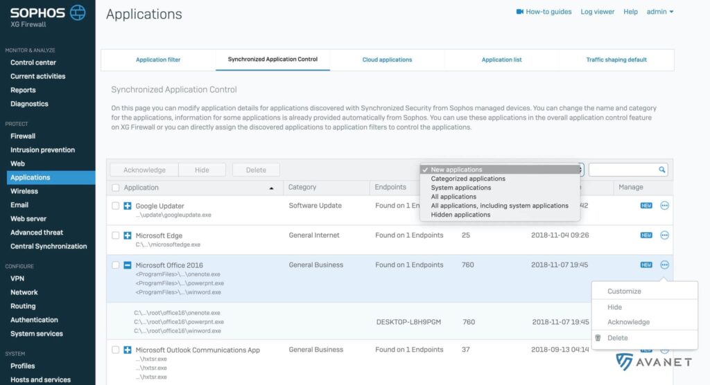 Sophos Firewall SFOS v17.5 - Synchronized Application Control Verbesserungen