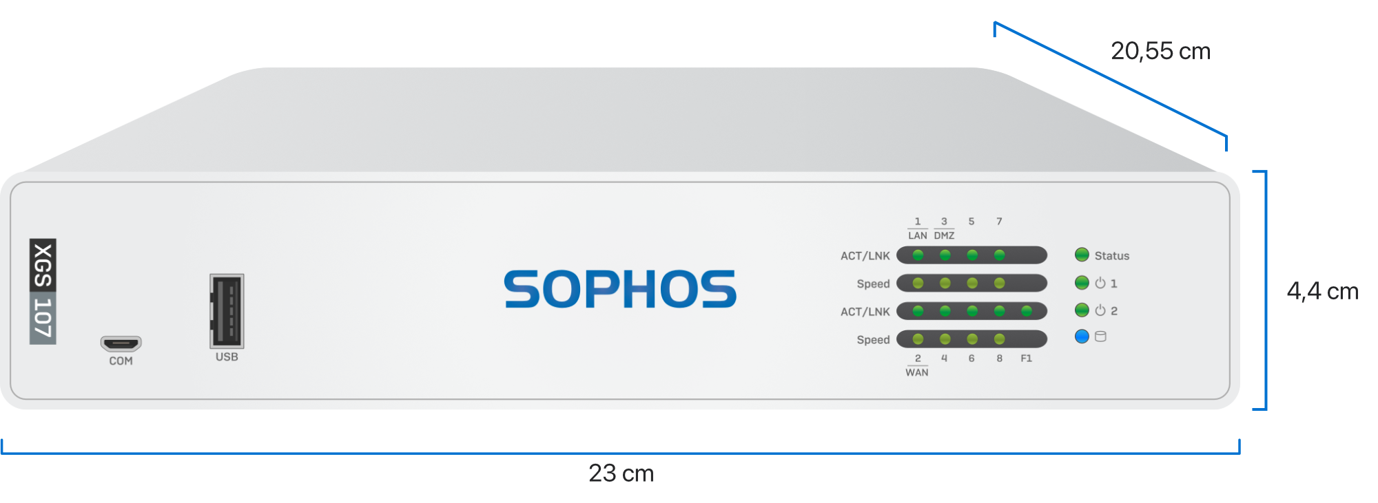 Sophos XGS 107(w) Abmessungen