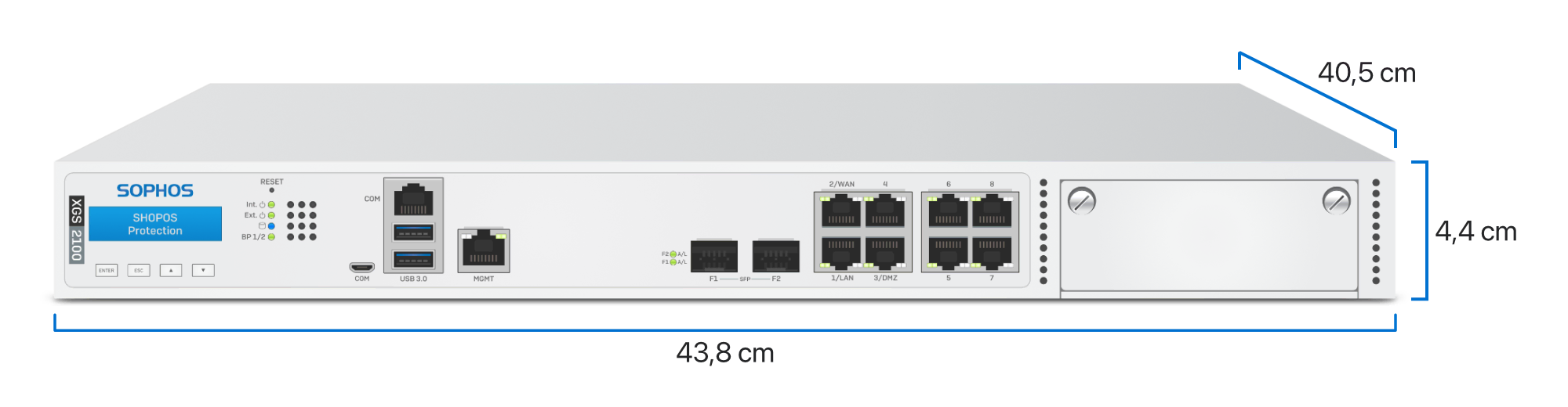 Dimensions de la Sophos XGS 2100