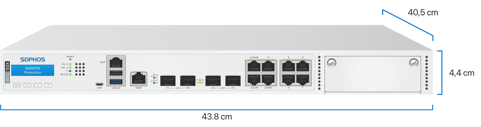 Sophos XGS 3100 dimensioni