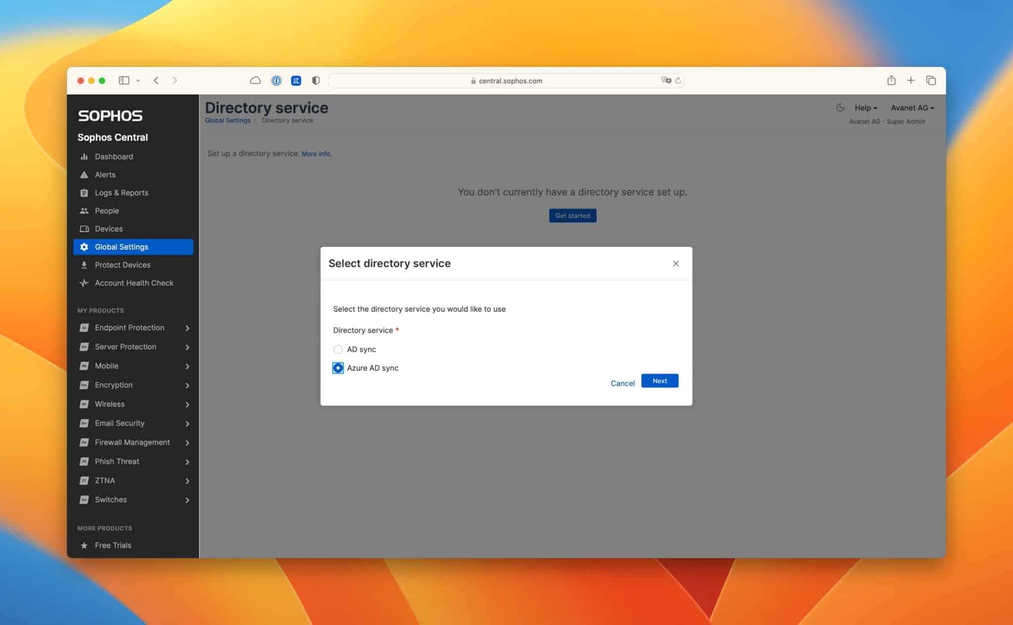 add-sophos-central-azure-ad