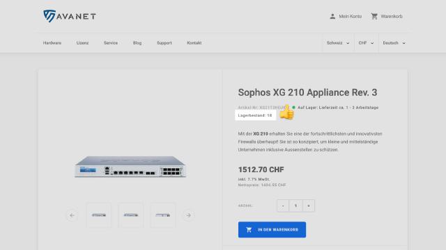 Lagerstatus för hårdvaruprodukter tillagd i Avanet‑butiken