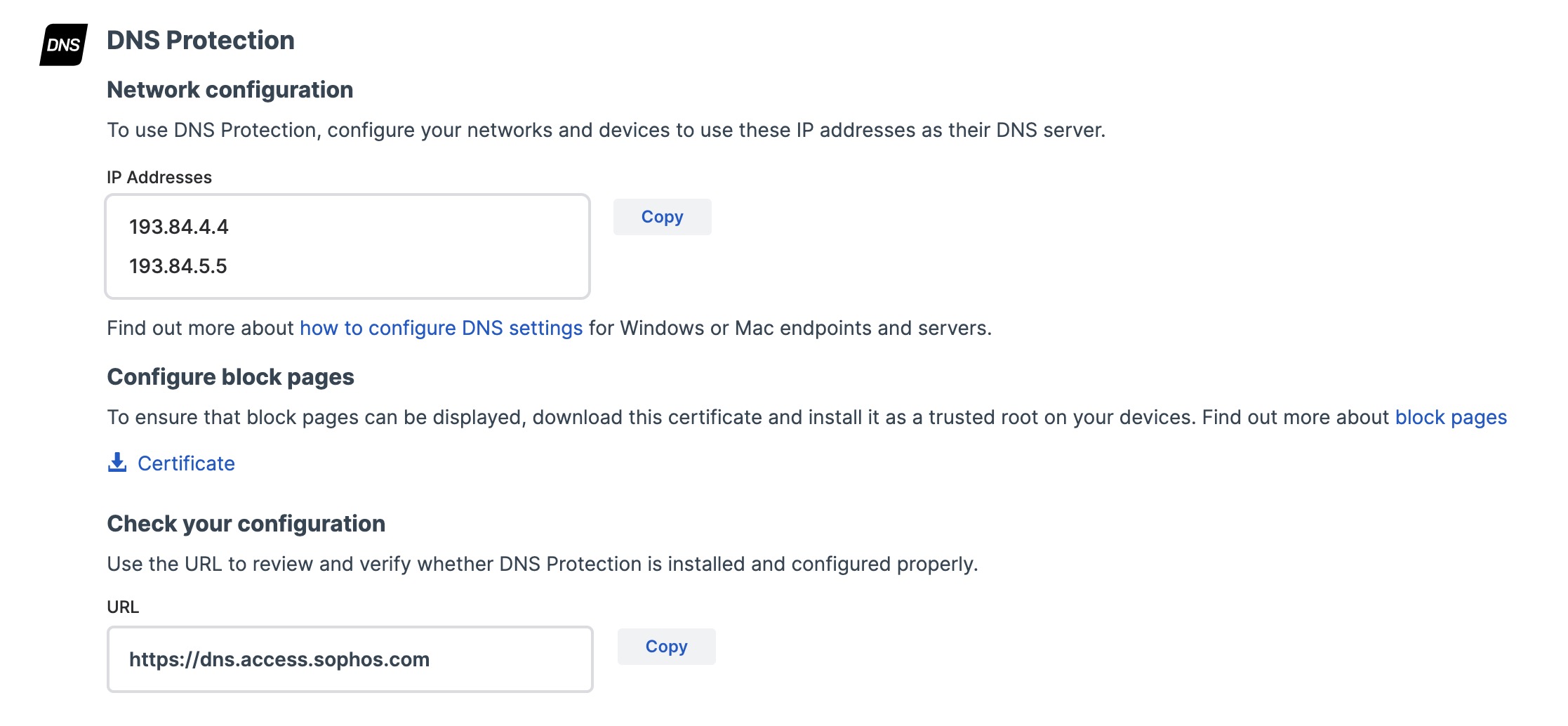 Sophos DNS Protection - Netwerkconfiguratie
