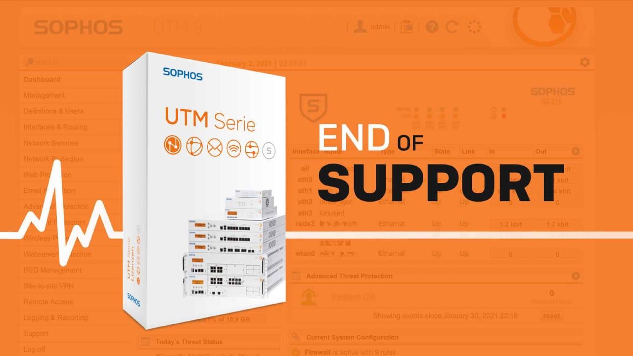 Sophos UTM – einde van de support eind 2021