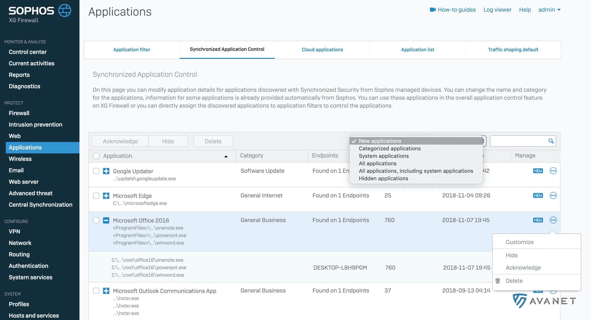 Sophos Firewall SFOS v17.5 - miglioramenti Synchronized Application Control