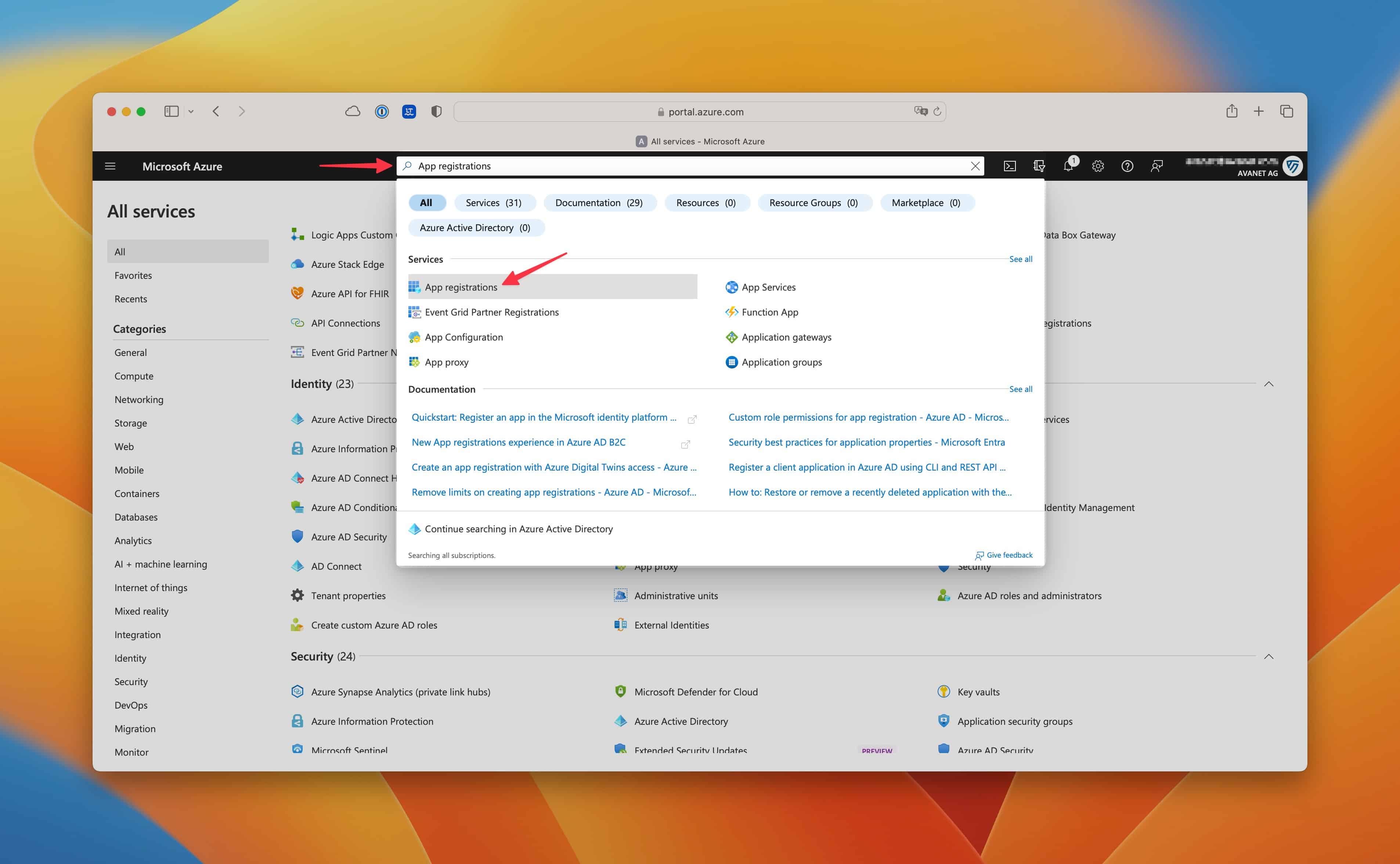 Azure AD - App registrations