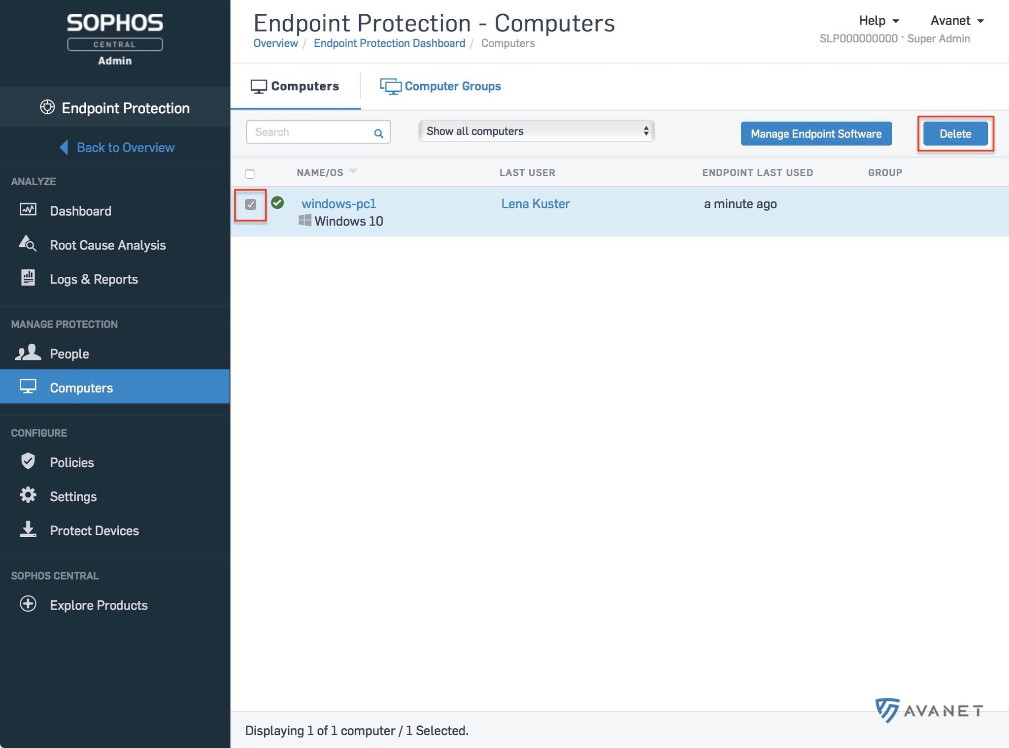 Computadores Sophos Central Endpoint Protection