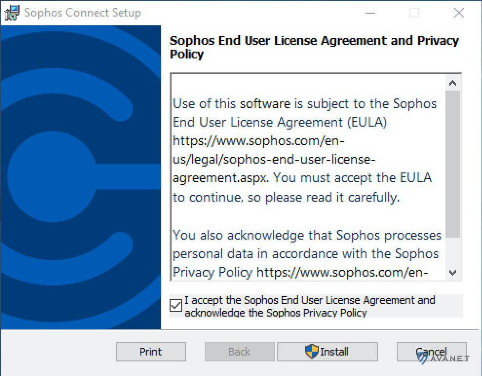 Instalator Sophos Connect Client dla Windows