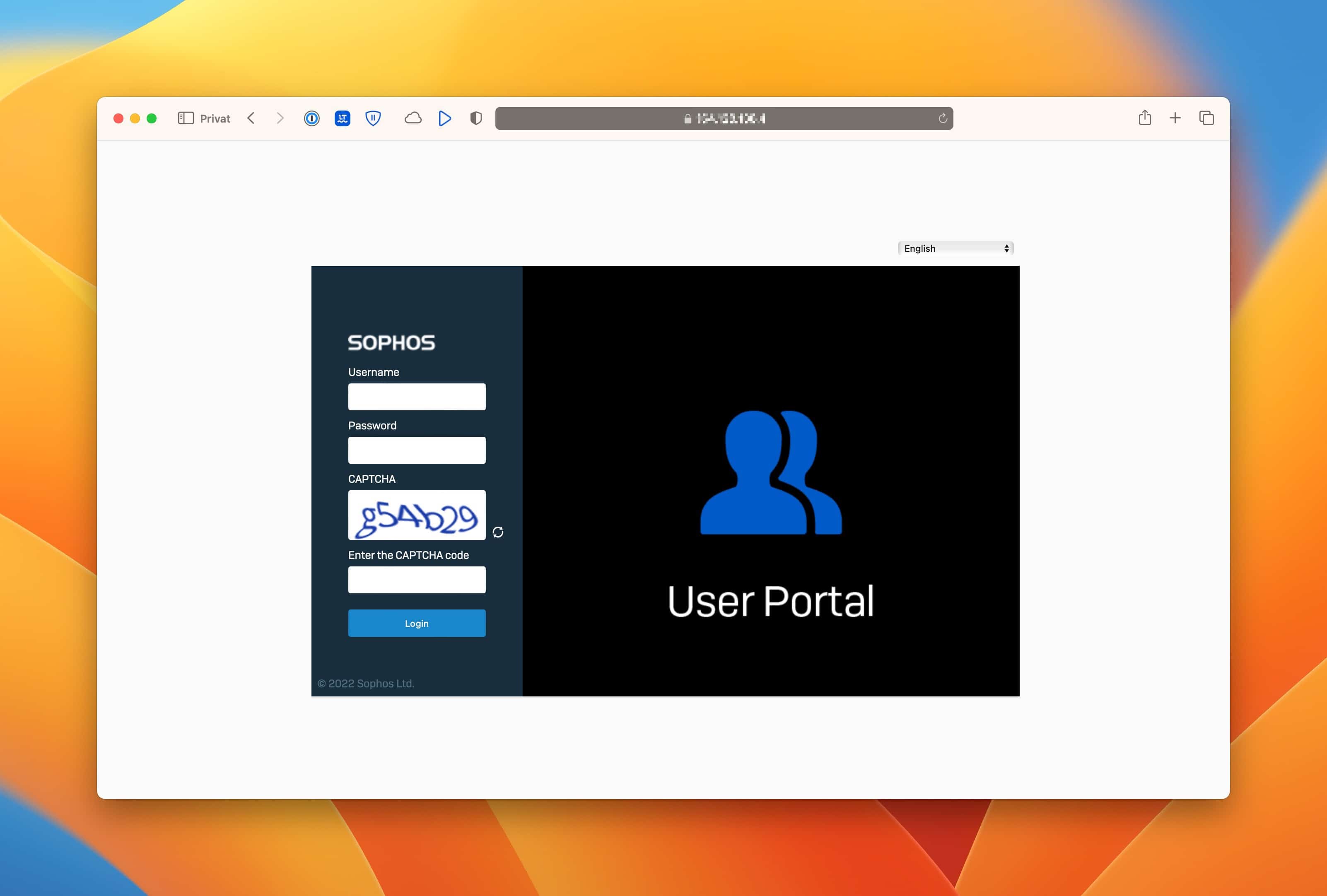 Logowanie User Portal w Sophos Firewall