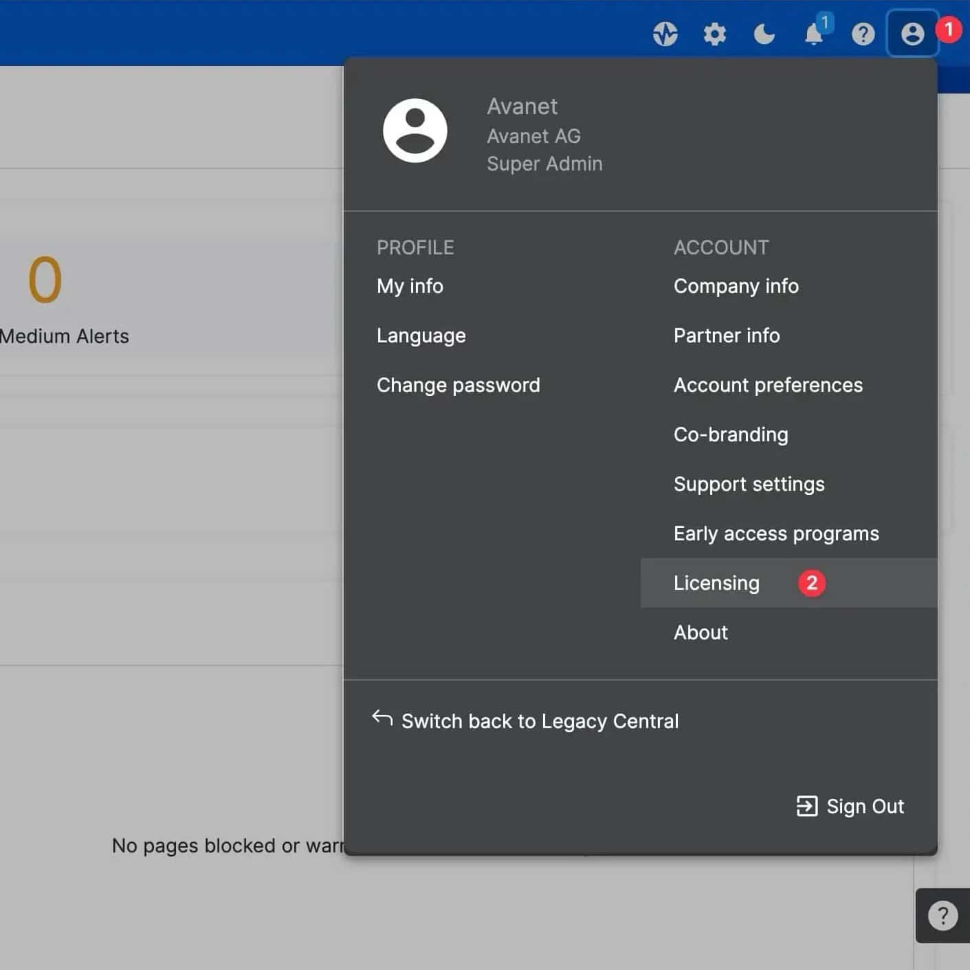 Nawigacja do licencjonowania podczas przenoszenia Sophos Firewall