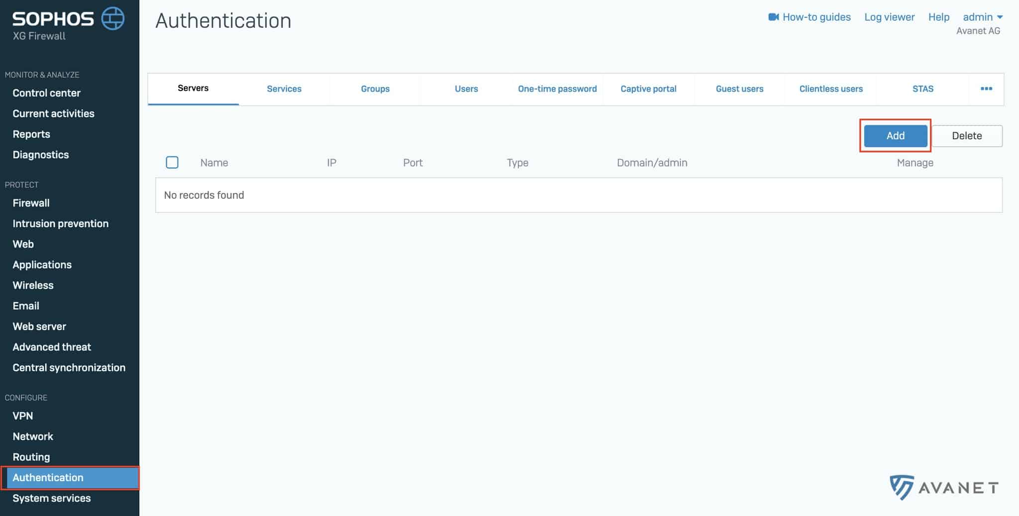 Add Active Directory Server on the Firewall