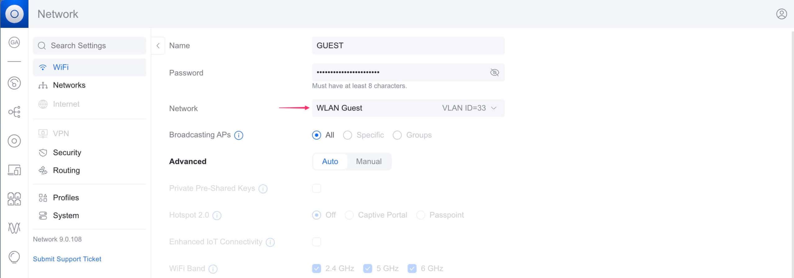 UniFi WiFi - SSID anlegen