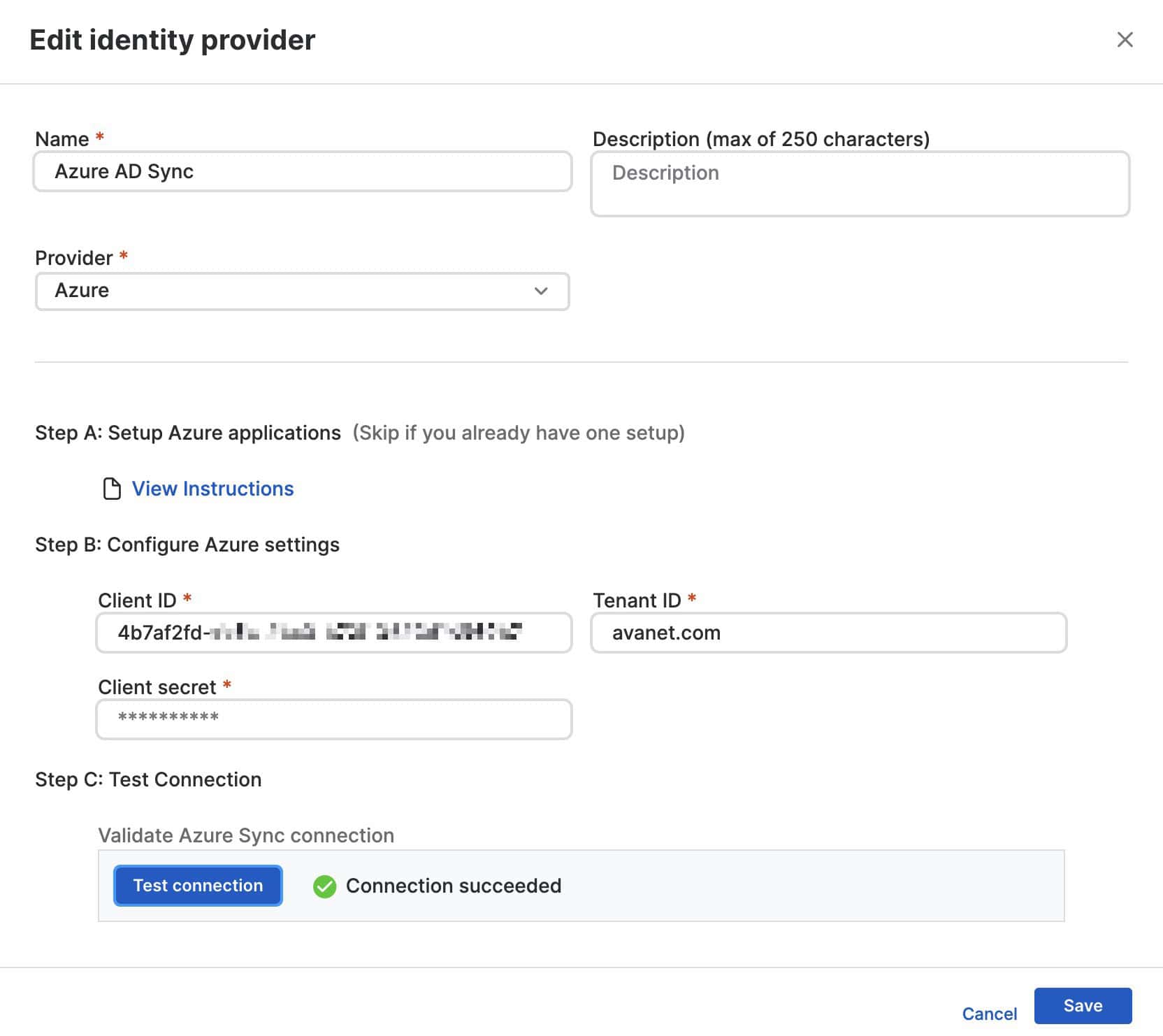 Selecionar fornecedor de identidade no Sophos ZTNA